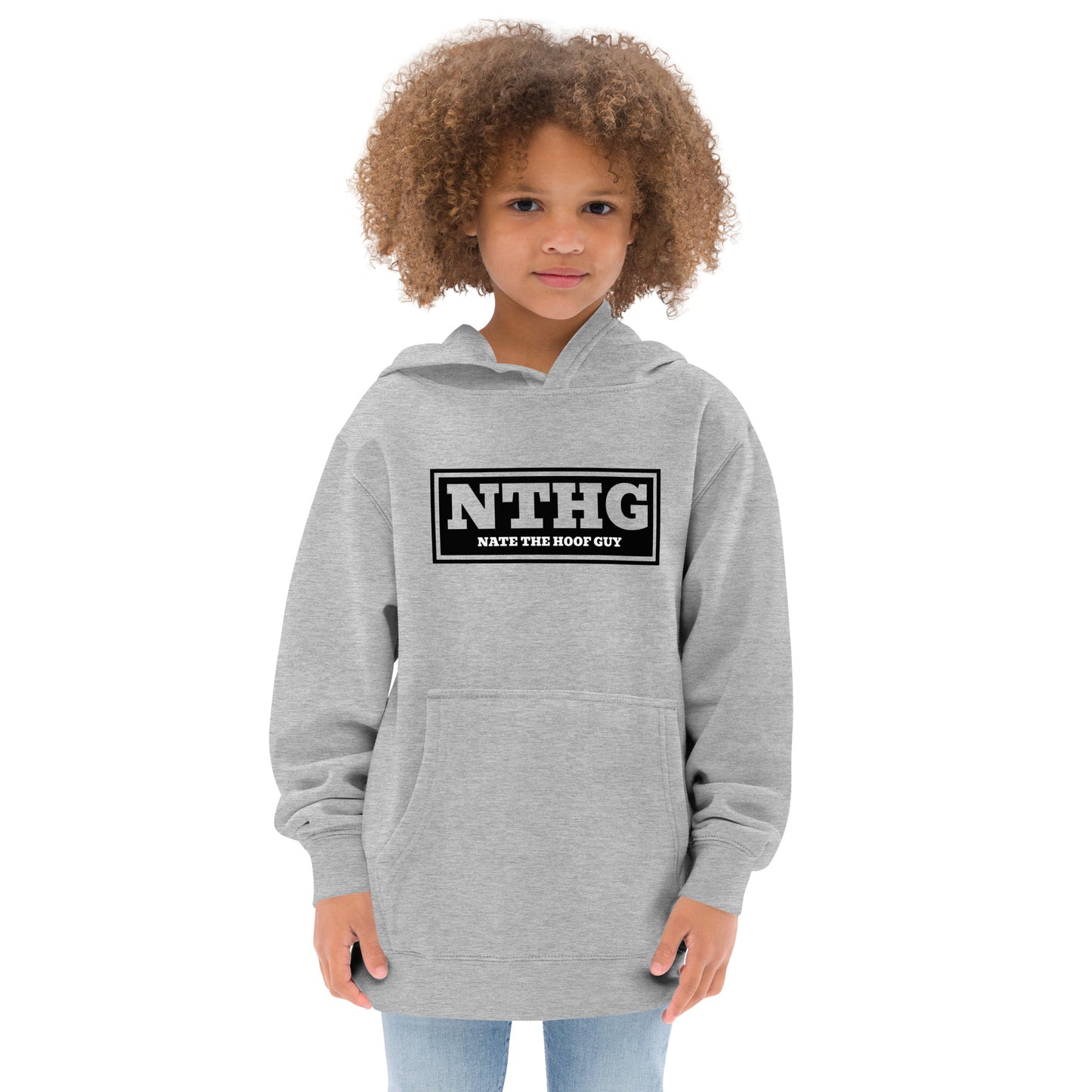 Kids fleece hoodie black logo