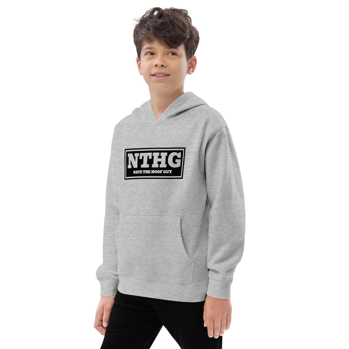 Kids fleece hoodie black logo