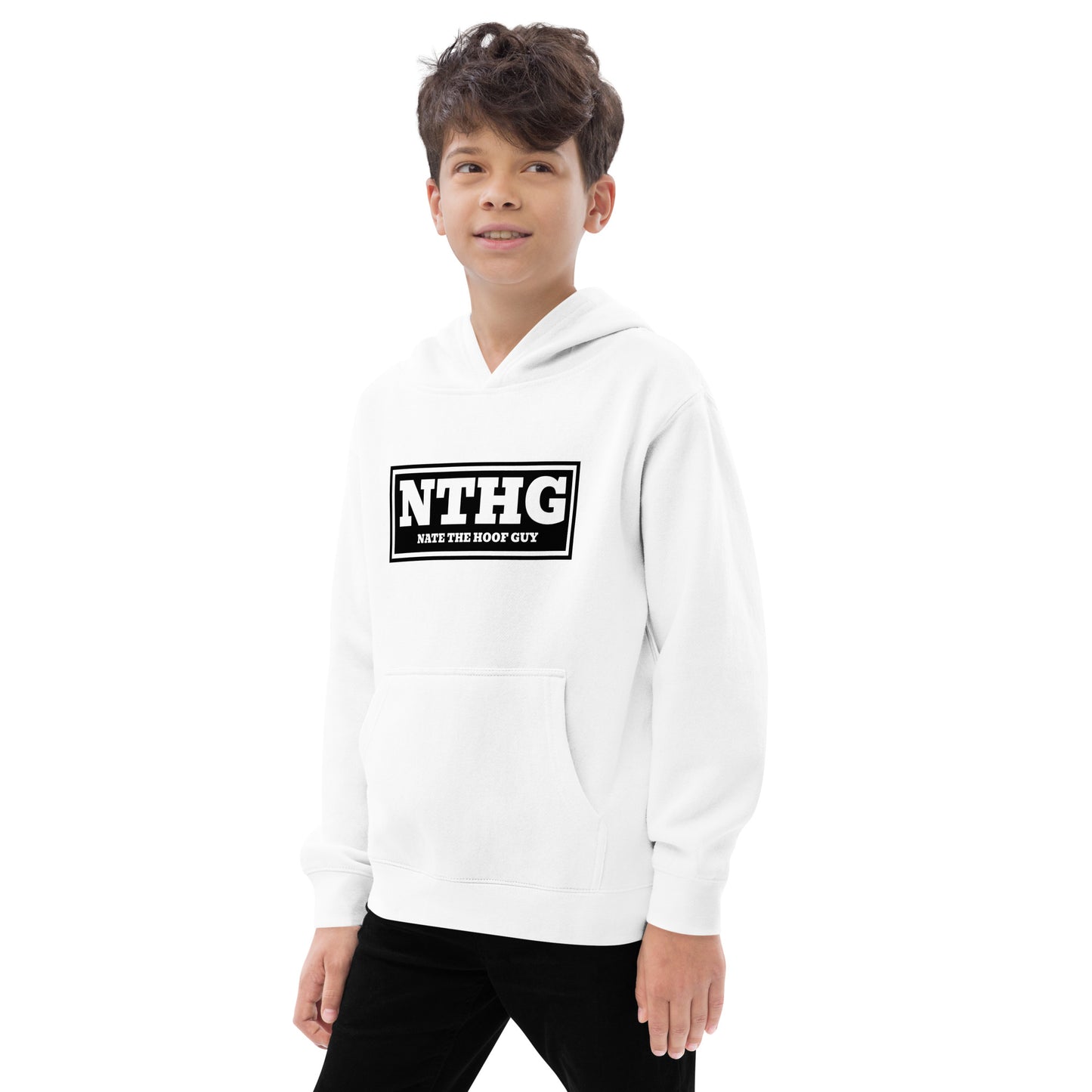 Kids fleece hoodie black logo