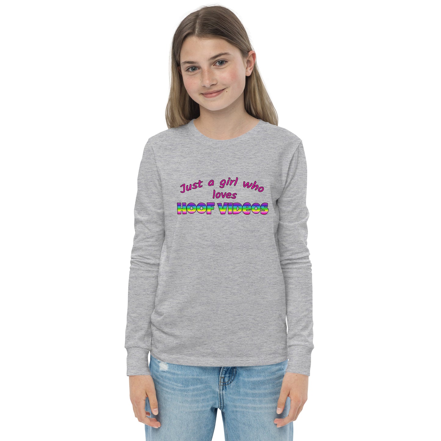 Youth long sleeve tee hoof videos