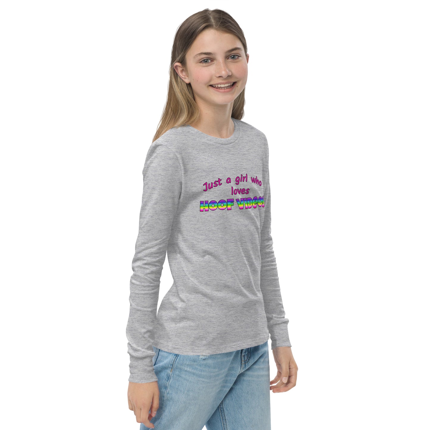 Youth long sleeve tee hoof videos