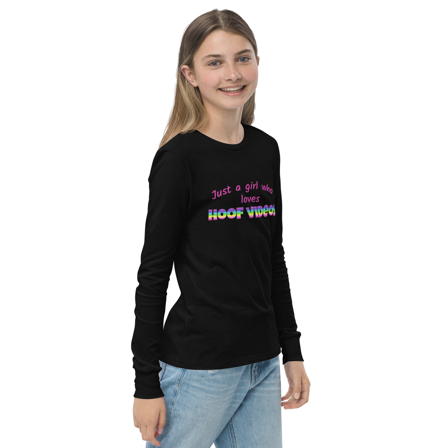 Youth long sleeve tee hoof videos