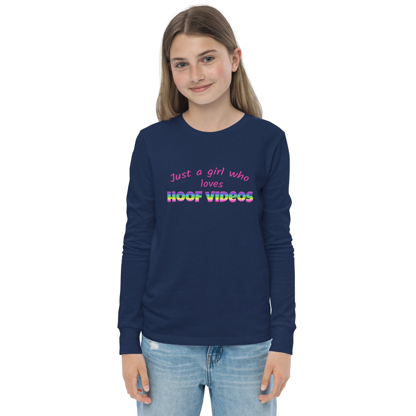 Youth long sleeve tee hoof videos