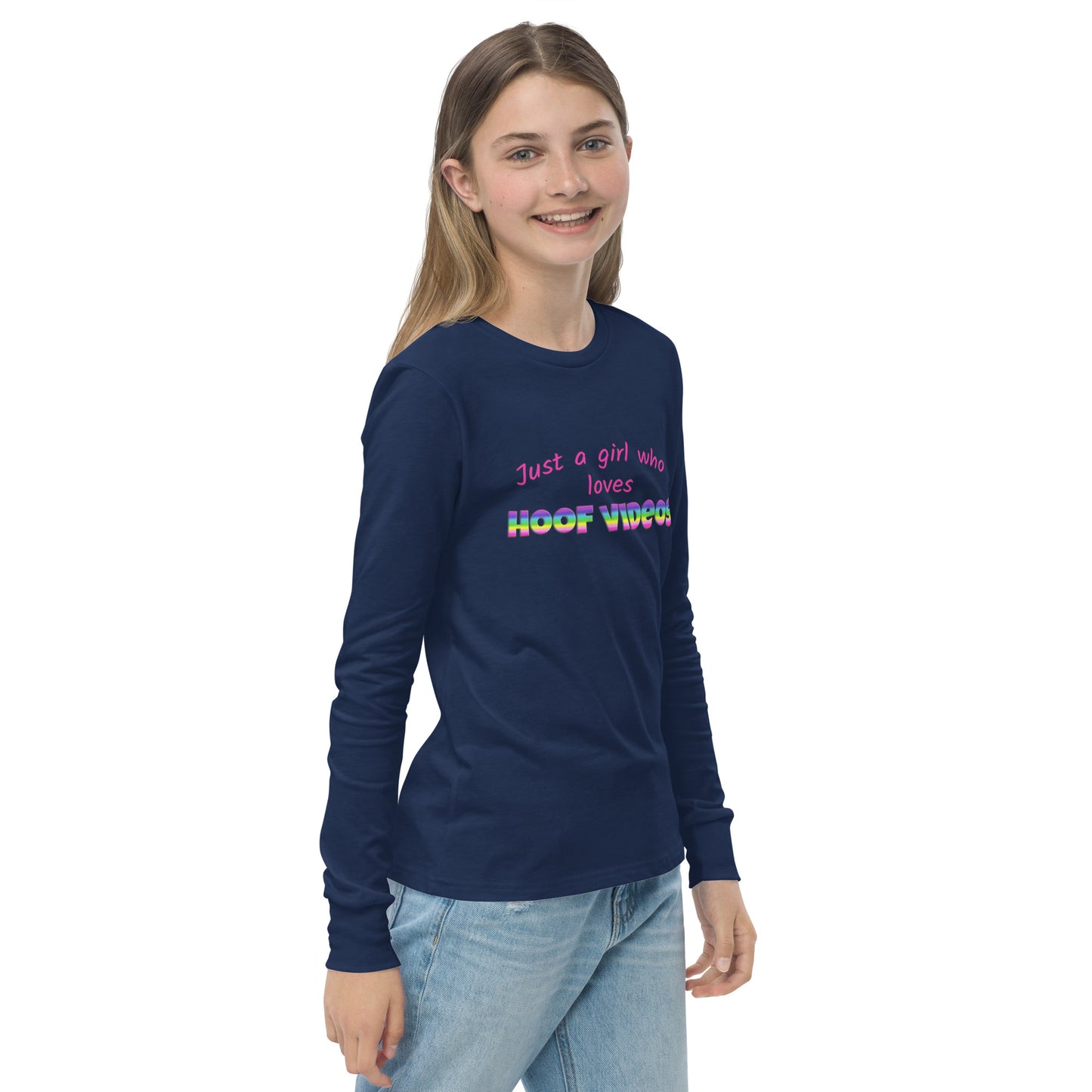 Youth long sleeve tee hoof videos