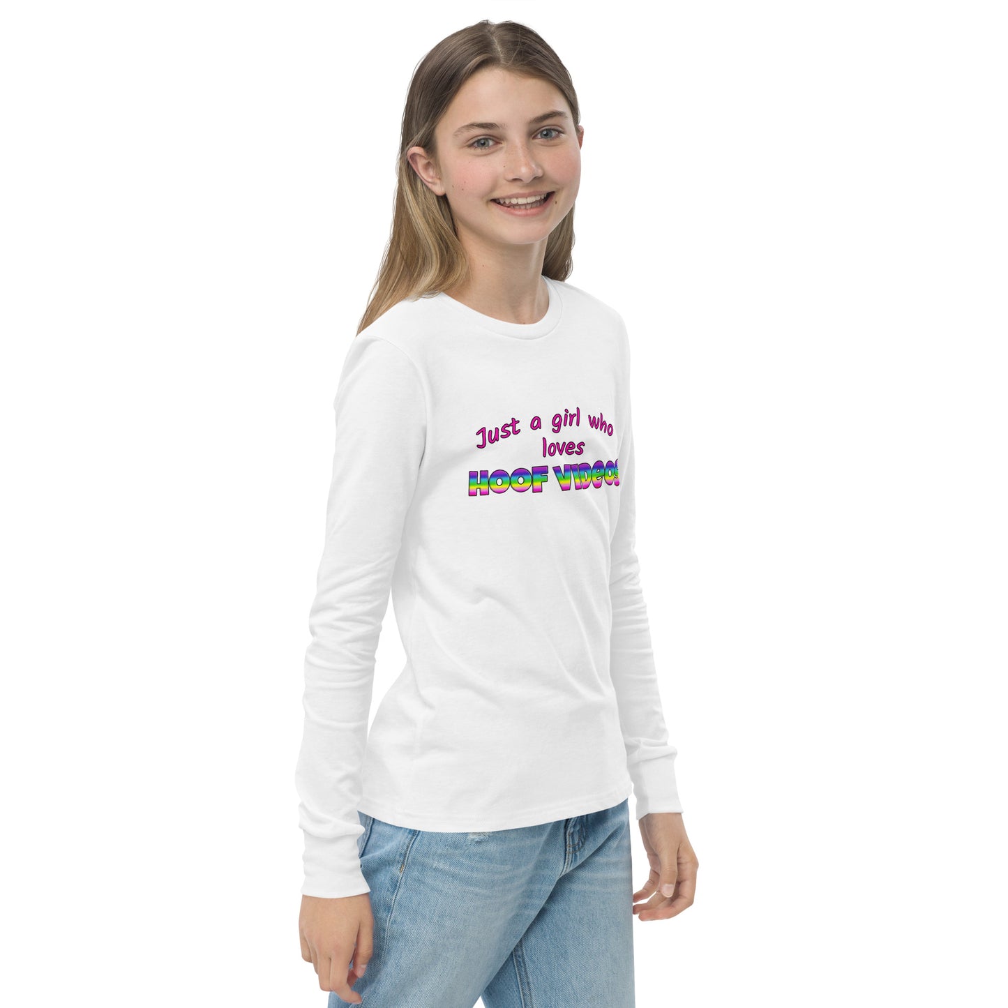 Youth long sleeve tee hoof videos